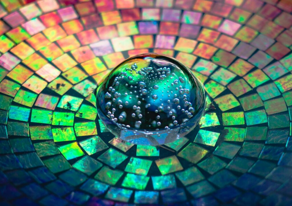 Crystal Glass On A Colorful Background